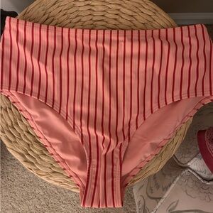 STAUD high waisted striped bathing suit bottoms
